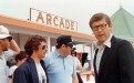 Steven Spielberg and Peter in front of the Amity Arcade